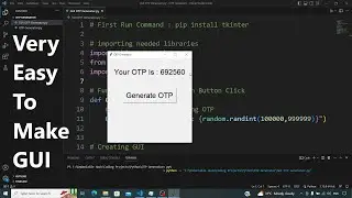 Create GUI Of OTP Generator Using Python Very Easy | 