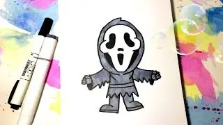 КАК НАРИСОВАТЬ МАСКУ ПРИЗРАКА ИЗ ФИЛЬМА КРИК ♥ How to Draw Ghostface ► Scream ► РИСУНКИ НА ХЕЛЛОУИН
