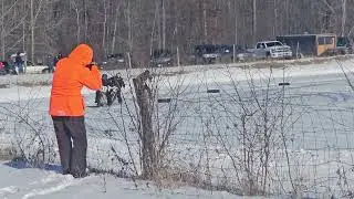 Dirt bike ice racing rubber class