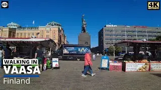 Walking in Vaasa Finland - Sunny Summer Day Walk in the City Center (7 Aug 2021)