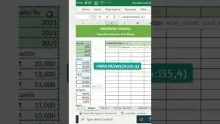 WRAPROWS formula in excel|
