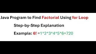 Java Program to Find Factorial Using for Loop | Step-by-Step Explanation