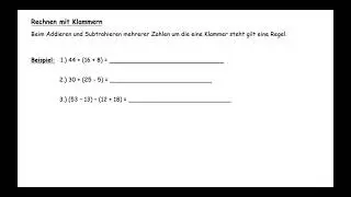 Rechenvorteile - Rechenregeln