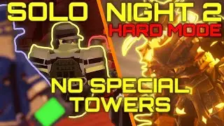 Solo NIGHT 2 HARD MODE Triumph NO SPECIAL TOWERS | TOWER DEFENSE SIMULATOR | ROBLOX
