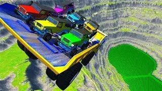 Beamng drive - Belaz 75710 Crashes & Destruction #2