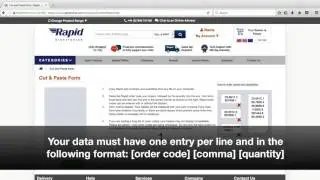 Cut & Paste Form on the Rapid website
