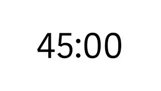 45 Minutes Countdown Timer 4K (no sound) - White