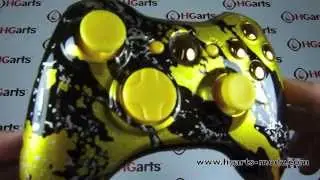 Candy Gold Splatter | XBOX360 Modded Controller | HG Arts Modz