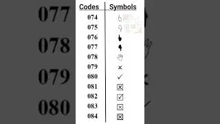 Codes with Symbol for Wingdings 2 Font | Part 2