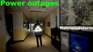 Power outages at multiple schools. Rain/windstorm 120 km/h!