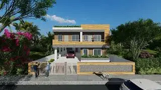 House 3D view | AutoCAD, Revit Architecture, SketchUp, Vray | Rendering