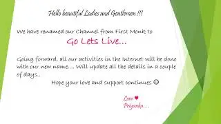 FYI.. Renamed channel.. First monk to GOLETSLIVE