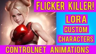 Create Consistent custom controlnet character animations with Lora that cancel flicker!