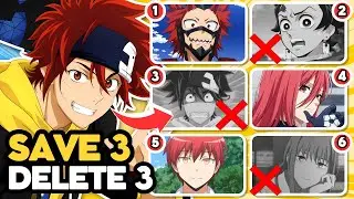 SAVE 3 ✅ and DELETE 3 ❌ ANIME CHARACTERS for each HAIR COLOR 🔥🧑‍🦲 | ANIME QUIZ