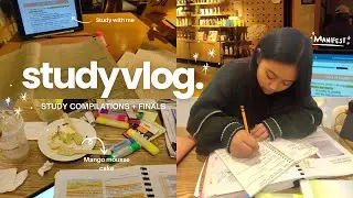 study + finals vlog🏫 (compilation of studying and coffee shops)