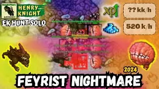 Tibia - Knight Level 233 hunt solo FEYRIST NIGHTMARE | Ek Hunt Solo #198