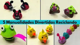 ✅ 5 MANUALIDADES DIVERTIDAS para hacer con tus NIÑOS  - MANUALIDADES FÁCILES CON CARTÓN DE HUEVO