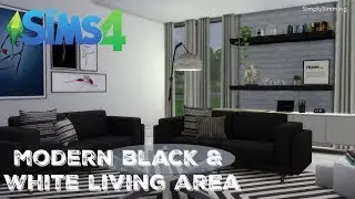 Modern Black & White Living Area + CUSTOM CONTENT