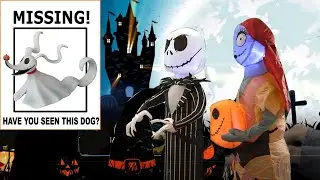 🎃Zero Is Missing! The Nightmare Before Christmas Halloween Town Adventure | Inflatable Jack & Sally