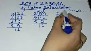 Lcm of 24 30 36 | lcm by prime factorization | 24 30 36 ka lcm | in Urdu/Hindi |