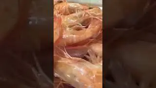 Shrimps. Kitchen in a mountain village. Mila naturist