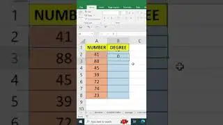 Convert number to degree with char function in excel 