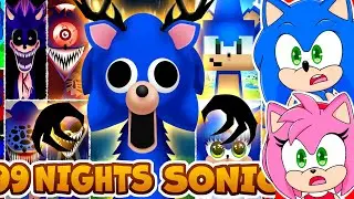 Sonic and Amy watch SONIC EXE OC Phase 1-56 VS Phase 57 (99 Nights Sonic) in Incredibox Sprunki