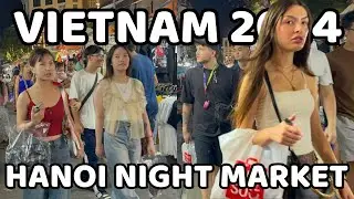 Experience Hanoi Night Market | Explore Nightlife in Vietnam | Walking Tour 2024