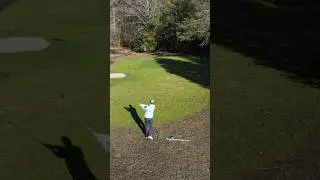 Synthetic putting green makes for tough wedge practice!