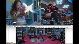 Cute korean asian girls shoot guns at zombies!