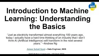 Introduction to Machine Learning - Understanding the basics 🐍 | NHS Python Community
