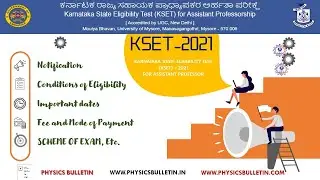 KSET 2021 (Karnataka State Eligibility Test for Assistant Professorship) notification released
