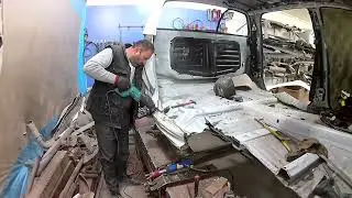 Toyota Tundra.Боковой удар замена центральной стойки