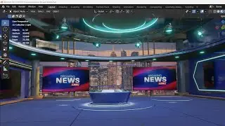 How to make 3D BROADCAST NEWS THEATER Design in BLENDER 3.4