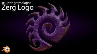 Blender 3D Zerg Logo sculpting (timelapse)