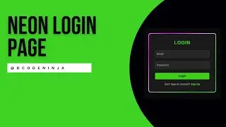 Design a Neon Glow Login page with CSS! Step-by-Step Tutorial |