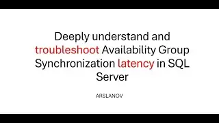 Understand and troubleshoot latency in AG synchronization in SQL Server