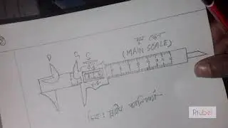 How to draw diagram of Vernier calipers/Vernier caliper