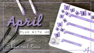 *3 hour* REAL-TIME PLAN WITH ME || April 2021 Bullet Journal Setup