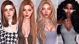 PACK OF 4 ALPHA FEMALE SIMS 🦋+ Clothing , hair & Accessories - The Sims 4