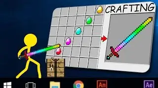 Stickman vs Minecraft ~ HOW TO CRAFT Rainbow Sword ?
