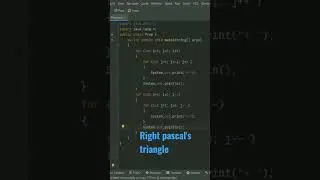 Right Pascal's triangle program in java
