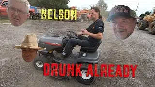 nelson fixes mower and drills cigrits up himself