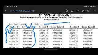 EPFO Steno 2023 Correct Anskey key pdf EPFO Steno 2023 Final Result EPFO Steno Stage 2 date Admit