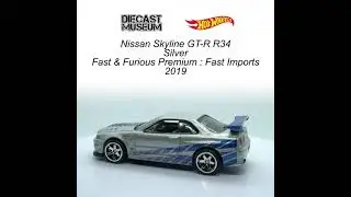 Hot Wheels Nissan Skyline GT-R R34 Fast & Furious Premium Fast Imports Grey 2019