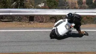 Scooter Crashes Into Guardrail on Mulholland