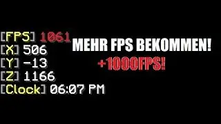 VON 30 FPS AUF 1000 FPS!!! OHNE MODS! Tutorial - Minecraft