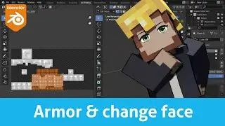 Remove 3D face, create armor, and change eye color | Blender 2.9 Minecraft Animation Tutorial