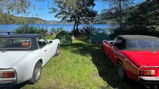 Two Jensen Healey’s Driving Through The Black Forest.