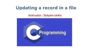 Update a record in a file || file handling in c